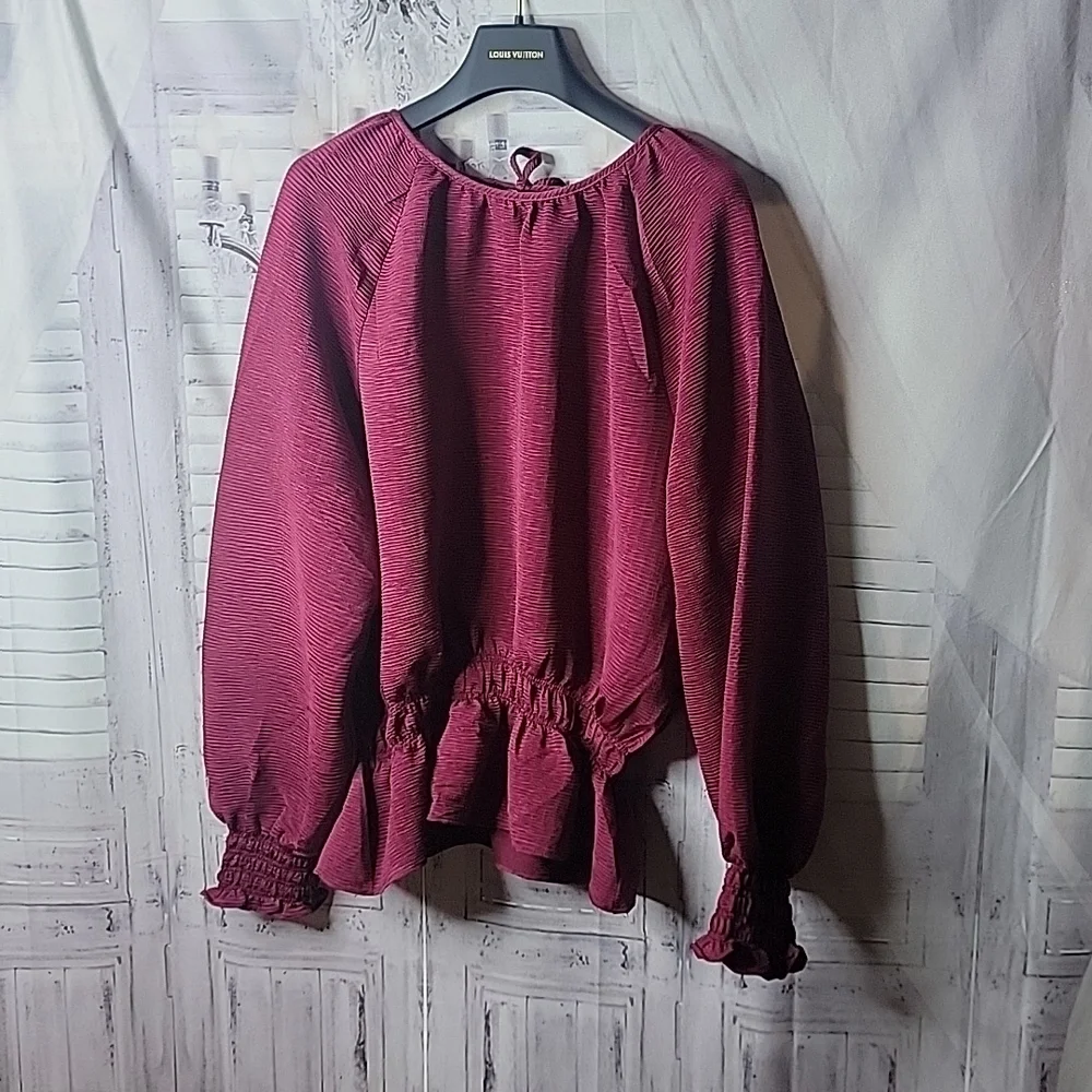 Marc New York red plum blouse - Picture 1 of 9